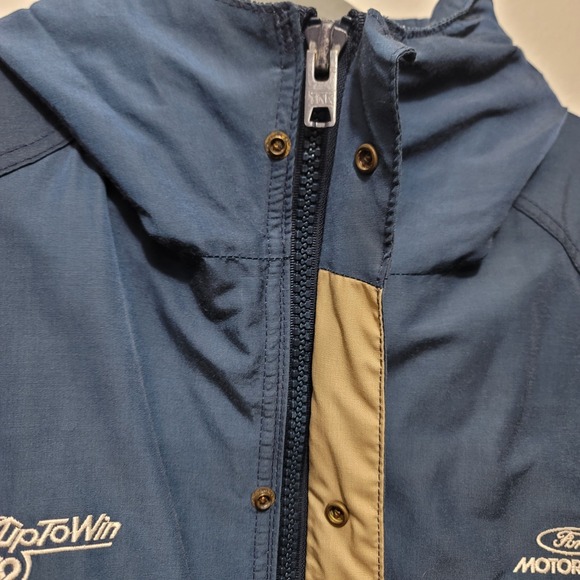 VTG 1980s Ford Jacket Mens L Blue Full Zip Factory Uniform Workwear Made in USA - Picture 6 of 16